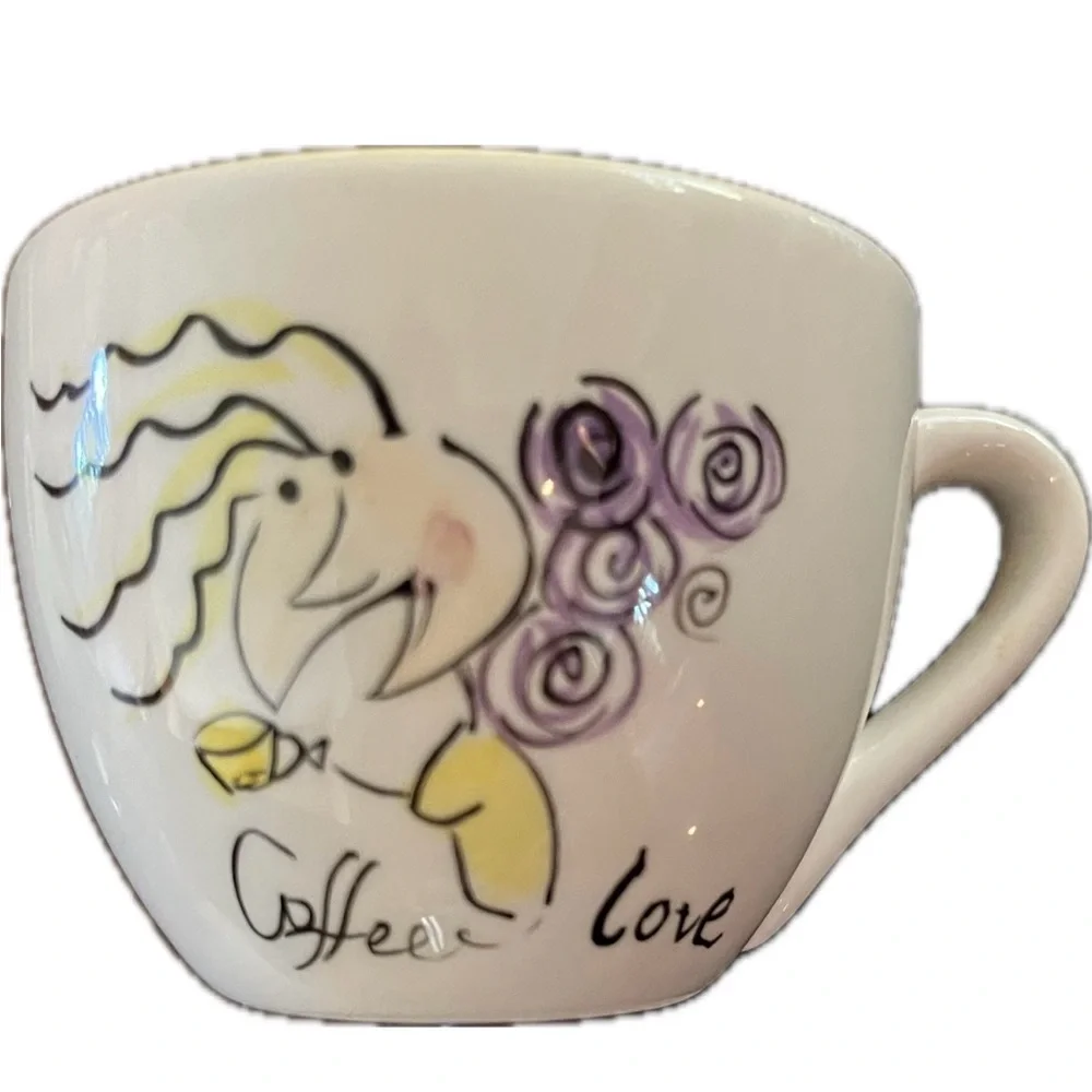 Espresso cups mugs tabletops lifestyle set of 4 four color designs